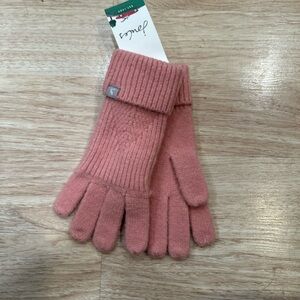 Joules  Dusty Pink Knit Gloves